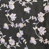 KEITA MARUYAMA 花柄 フラワー刺繍 チャイナジャケット コットン 日本製 サイズM ジャケット ネイビー パープル レディース ケイタマルヤマ【中古】6-0909M△