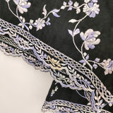 KEITA MARUYAMA 花柄 フラワー刺繍 チャイナジャケット コットン 日本製 サイズM ジャケット ネイビー パープル レディース ケイタマルヤマ【中古】6-0909M△