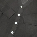 mizuiro-ind シアーニット Vネック 長袖 カーディガン ブラック レディース ミズイロインド【中古】6-0909M△