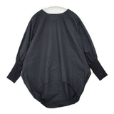 mizuiro-ind コットン チュニック丈 クルーネックコクーンプルオーバー ブラウス シャツ ブラック レディース ミズイロインド【中古】6-0822M∞