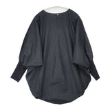 mizuiro-ind コットン チュニック丈 クルーネックコクーンプルオーバー ブラウス シャツ ブラック レディース ミズイロインド【中古】6-0822M∞