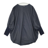 mizuiro-ind コットン チュニック丈 クルーネックコクーンプルオーバー ブラウス シャツ ブラック系 レディース ミズイロインド【中古】6-0822M∞