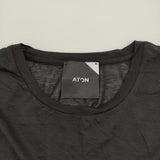 ATON シアー ノースリーブ チュニック サイズ02 日本製 タンクトップ カットソー ブラック レディース エイトン【中古】6-0707S♪