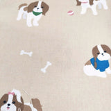 Daily like シーズー柄 犬柄 約140cm×100cm ファブリック 生地 ベージュ レディース【中古】6-0716G◎