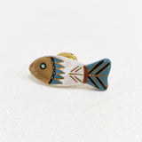Classic Ko クラシックコー 漆工芸大下香仙工房 Fish pin フィッシュピン 魚 蒔絵 ピンバッジ ブローチ ブルー ホワイト レディース【中古】6-0626G♪