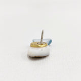 Classic Ko クラシックコー 漆工芸大下香仙工房 Fish pin フィッシュピン 魚 蒔絵 ピンバッジ ブローチ ブルー ホワイト レディース【中古】6-0626G♪