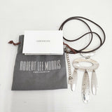 Robert Lee Morris ロバート リー モーリス ラウンド プレート アクセサリー ネックレス チャ シルバー レディース【中古】6-0611G◎