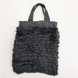 R&D.M.Co- キュプラ フリルバッグ 手提げ ミニバッグ 定価24200円 トートバッグ ブラック レディース オールドマンズテーラー【中古】6-0626G♪