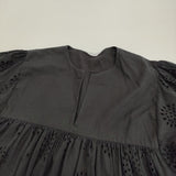 Toujours Classic Smock Shirt スモックシャツ カットワーク 定価59400円 サイズ2 ブラウス シャツ ブラック レディース トゥジュー【中古】6-0626M♪