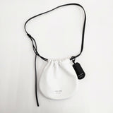 HYKE/CHACOLI LEATHER DRAWSTRING BAG レザーバッグ ミニショルダーバッグ Sサイズ ショルダーバッグ シロ レディース ハイク/チャコリ【中古】6-0611G◎