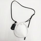HYKE/CHACOLI LEATHER DRAWSTRING BAG レザーバッグ ミニショルダーバッグ Sサイズ ショルダーバッグ シロ レディース ハイク/チャコリ【中古】6-0611G◎