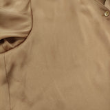 UNITED ARROWS UBCS メタルボタン Vネック パフスリーブブラウス ポリエステル 定価15400円 シャツ ブラウン レディース ユナイテッドアローズ【中古】6-0707S♪