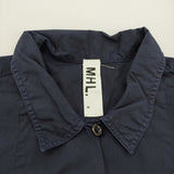 MHL. GARMENT DYE BASIC POPLIN サイズ2 595-8157505 半袖シャツドレス ワンピース ネイビー レディース エムエイチエル【中古】6-0707S♪