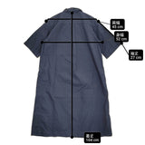 MHL. GARMENT DYE BASIC POPLIN サイズ2 595-8157505 半袖シャツドレス ワンピース ネイビー レディース エムエイチエル【中古】6-0707S♪