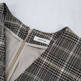 FRAY I.D ウエストベルトタイトワンピース チェック ワンピース ベージュ クロ レディース フレイアイディー【中古】6-0820M∞