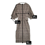 FRAY I.D ウエストベルトタイトワンピース チェック ワンピース ベージュ クロ レディース フレイアイディー【中古】6-0820M∞