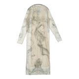 Ameri VINTAGE CURL OF SMOKE SHEER DRESS インナーワンピース付き シアー ワンピース ベージュ グレー レディース アメリヴィンテージ【中古】6-0704M♪