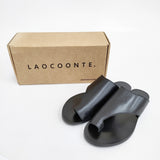 LAOCOONTE ラオコンテ 未使用 Arabella Silky トングサンダル やぎ革 ゴートレザー サイズ37 スペイン製 サンダル ブラック レディース【中古】6-0815S◎