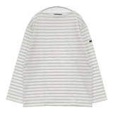 SAINT JAMES 新品 ウエッソン T5 ボーダー 長袖Ｔシャツ カットソー ロンＴ ホワイト ライトグリーン ユニセックス セントジェームス【中古】6-0727M∞