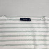 SAINT JAMES 新品 ウエッソン T5 ボーダー 長袖Ｔシャツ カットソー ロンＴ ホワイト ライトグリーン ユニセックス セントジェームス【中古】6-0727M∞