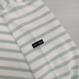 SAINT JAMES 新品 ウエッソン T5 ボーダー 長袖Ｔシャツ カットソー ロンＴ ホワイト ライトグリーン ユニセックス セントジェームス【中古】6-0727M∞