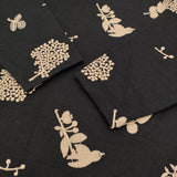 mina perhonen forest parade ua8026 サイズ38 刺繍 ドルマンスリーブ ウール混 ブラウス シャツ ブラック ベージュ レディース ミナペルホネン【中古】6-0914T♪