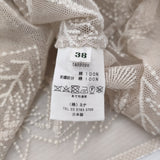 mina perhonen tanpopo シアー チュール 刺繍 定価41800円 サイズ38 ws1916 ブラウス シャツ ベージュ レディース ミナペルホネン【中古】6-0704S♪