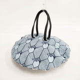 mina perhonen pizza bag new journey × bird garden us9630 ピザバッグ トートバッグ アオ コン レディース ミナペルホネン【中古】6-0611G◎
