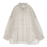RIVE DROITE リネンワイドシャツ 定価16500円 サイズF 長袖シャツ 26SS ベージュ レディース リヴドロワ【中古】6-0912M∞