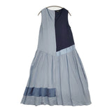 PS Paul Smith ウィメンズアセテートカラーブロックドレス 定価46200円 165326DR312 ワンピース 26SS グレイッシュブルー レディース ピーエスポールスミス【中古】6-0704S♪
