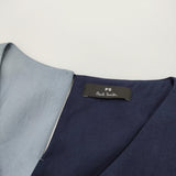 PS Paul Smith ウィメンズアセテートカラーブロックドレス 定価46200円 165326DR312 ワンピース 26SS グレイッシュブルー レディース ピーエスポールスミス【中古】6-0704S♪