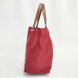 Anya Hindmarch NEWSPAPER AND MAGAZINE TOTE キャンバス ハンドルレザー トートバッグ レッド レディース アニヤ・ハインドマーチ【中古】6-0827G∞