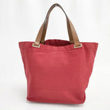 Anya Hindmarch NEWSPAPER AND MAGAZINE TOTE キャンバス ハンドルレザー トートバッグ レッド レディース アニヤ・ハインドマーチ【中古】6-0827G∞
