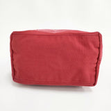 Anya Hindmarch NEWSPAPER AND MAGAZINE TOTE キャンバス ハンドルレザー トートバッグ レッド レディース アニヤ・ハインドマーチ【中古】6-0827G∞
