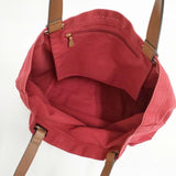 Anya Hindmarch NEWSPAPER AND MAGAZINE TOTE キャンバス ハンドルレザー トートバッグ レッド レディース アニヤ・ハインドマーチ【中古】6-0827G∞