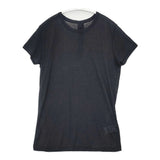 Yohji Yamamoto +NOIR シアー バックボタン コットン サイズ2 半袖Ｔシャツ カットソー ブラック レッド レディース ヨウジヤマモト プリュス ノアール【中古】6-0711S△