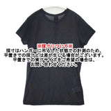 Yohji Yamamoto +NOIR シアー バックボタン コットン サイズ2 半袖Ｔシャツ カットソー ブラック レッド レディース ヨウジヤマモト プリュス ノアール【中古】6-0711S△