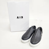 Amb 未使用品 レザー COURT SAUVAGE 定価24200円 サイズ37 スリッポン コン レディース エーエムビー【中古】6-0702G◎