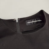 mercibeaucoup, クロメルシーワンピース プリーツドレス フレンチスリーブ 定価49500円 ワンピース ブラック レディース メルシーボークー【中古】6-0707S♪