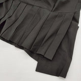 mercibeaucoup, クロメルシーワンピース プリーツドレス フレンチスリーブ 定価49500円 ワンピース ブラック レディース メルシーボークー【中古】6-0707S♪