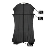 mercibeaucoup, クロメルシーワンピース プリーツドレス フレンチスリーブ 定価49500円 ワンピース ブラック レディース メルシーボークー【中古】6-0707S♪