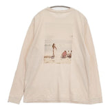 Roial Industry ロイアル 胸刺繍 コットン サイズL 長袖Ｔシャツ カットソー ロンＴ ピンクベージュ メンズ【中古】6-0912M∞