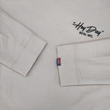 Roial Industry ロイアル 胸刺繍 コットン サイズL 長袖Ｔシャツ カットソー ロンＴ ピンクベージュ メンズ【中古】6-0912M∞