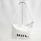 MHL. キャンバスショルダー ロゴ ショルダーバッグ シロ レディース エムエイチエル【中古】6-0708G◎