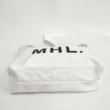 MHL. キャンバスショルダー ロゴ ショルダーバッグ シロ レディース エムエイチエル【中古】6-0708G◎