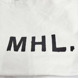 MHL. キャンバスショルダー ロゴ ショルダーバッグ シロ レディース エムエイチエル【中古】6-0708G◎