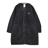 Danton 未使用品 FLEECE COLLARLESS COAT フリースノーカラーコート 38 定価20350円 カーディガン コート 25AW ブラック レディース ダントン【中古】6-1009T♪