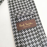 Paul Smith 幾何学 264803 シルク ネクタイ クロ ベージュ メンズ ポール・スミス【中古】6-0615G◎