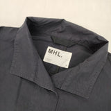 MHL. 595-9110503 コットン スタンドカラーコート PROOFED COTTON POPLIN コート ネイビー レディース エムエイチエル【中古】6-0917M∞