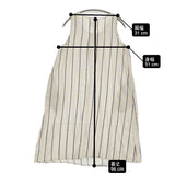 ICHI リネンコットン ノースリーブ ストライプ ドレス Y120339 ワンピース ライトベージュ ブルー レディース イチ【中古】6-0707S♪